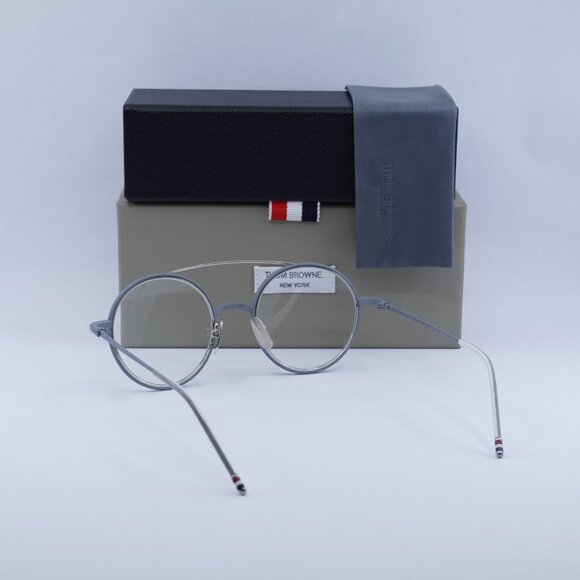 Thom Browne TB108 BGRYSLV50 Round Eyeglasses 50mm – Grey/Silver - Picture 5 of 10
